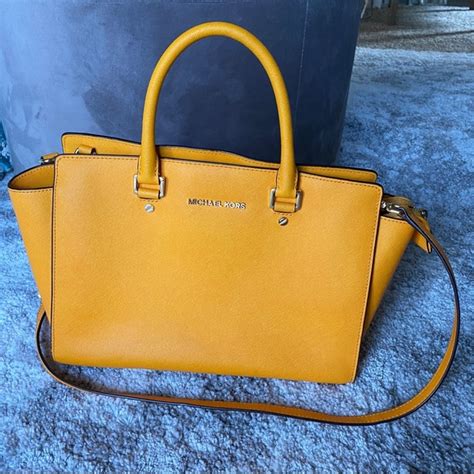 yellow michael kors handbag|michael kors mustard yellow purse.